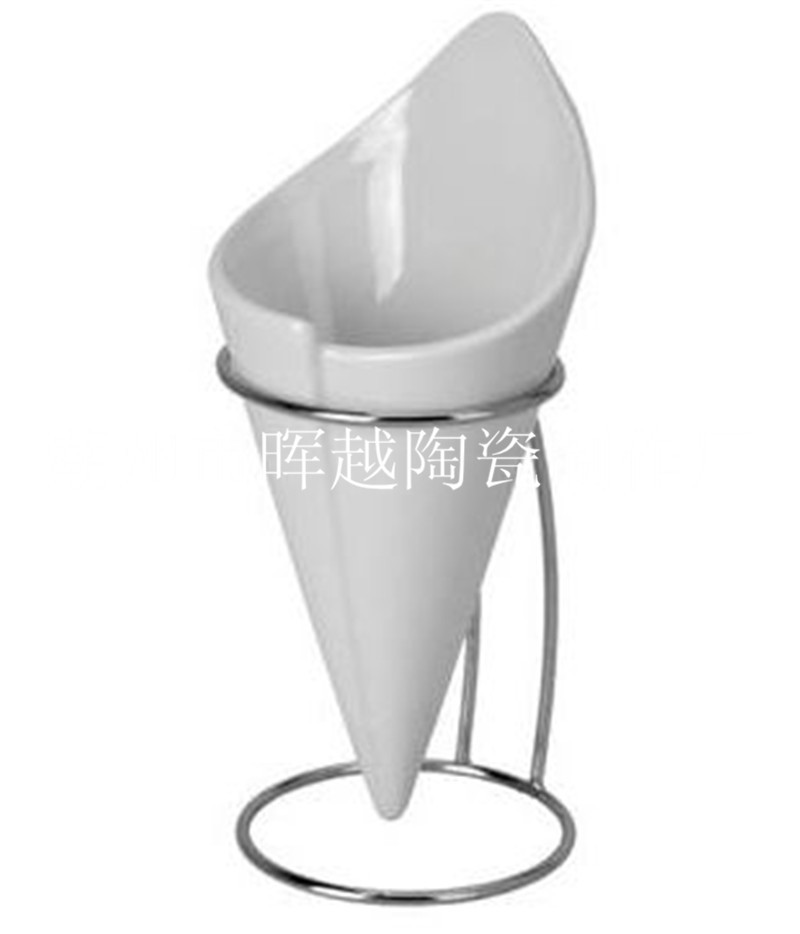 供應陶瓷薯條筒配鐵架2件套批發・進口・工廠・代買・代購
