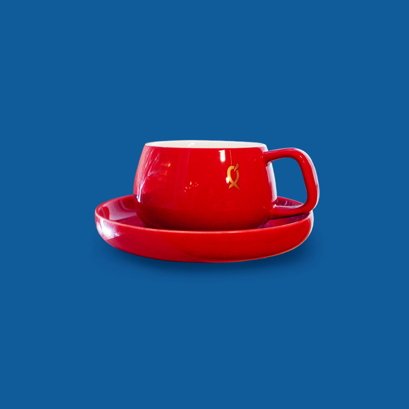 秀器歐式繽紛多彩咖啡杯子卡佈奇諾個性定製套裝紅色工廠批發工廠,批發,進口,代購