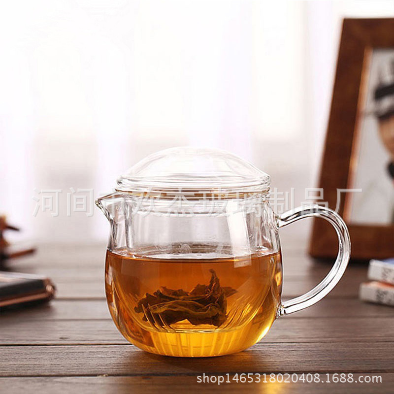 創意玻璃三件杯 玻璃水杯子 透明花茶杯 茶水分離泡茶杯工廠,批發,進口,代購