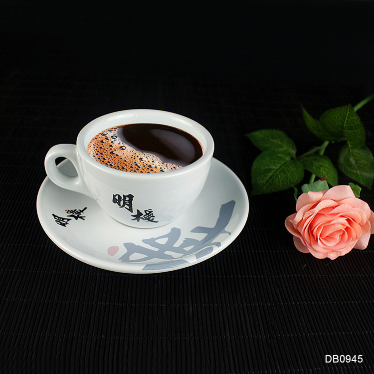 廠傢直銷陶瓷咖啡杯碟套裝 高檔歐式卡佈奇諾咖啡杯套裝定製logo批發・進口・工廠・代買・代購