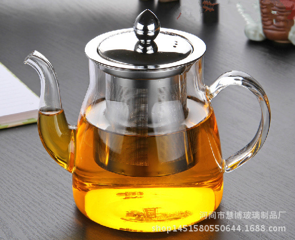 耐熱玻璃茶具泡茶壺鋼漏玻璃茶壺 耐高溫透明玻璃鋼漏泡茶壺水壺工廠,批發,進口,代購