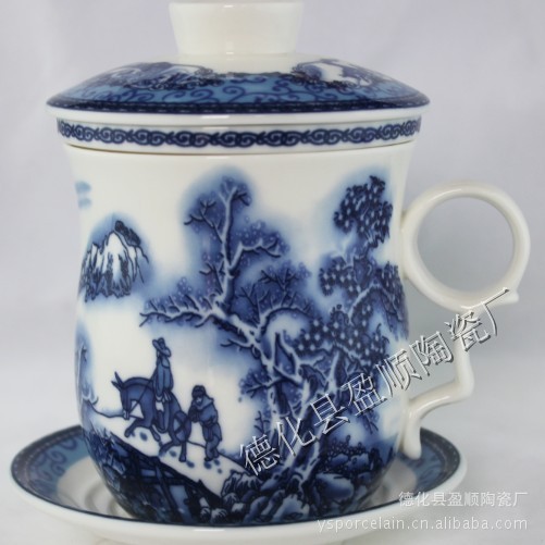 供應馬克杯 雪景四件陶瓷杯 手繪馬克杯陶瓷杯子工廠,批發,進口,代購