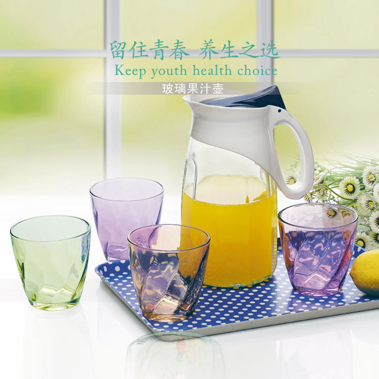 冷水壺 波紋水具五件套 創意透明玻璃杯  果汁壺 水杯具套裝工廠,批發,進口,代購