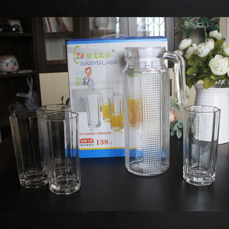 玻璃水具 水壺 鉆石八角水具五件套 促銷贈品廣告禮品 廠傢直銷工廠,批發,進口,代購