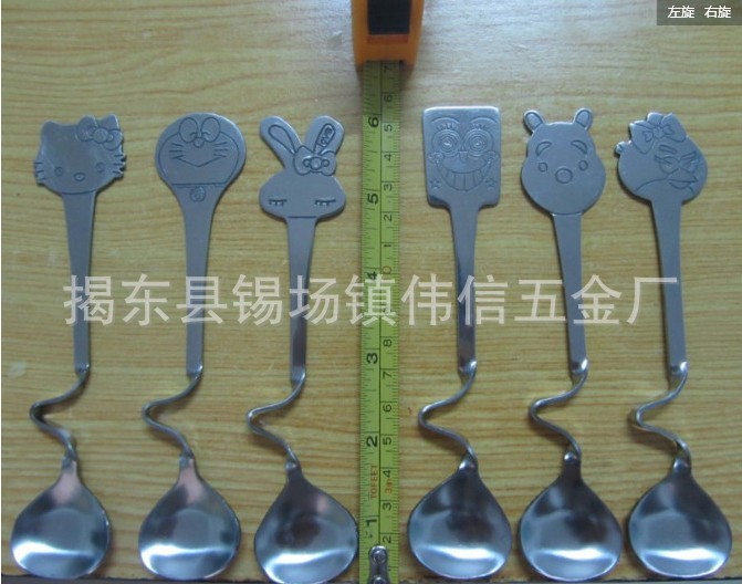 不銹鋼咖啡勺/KT貓卡通扭曲勺/工廠,批發,進口,代購