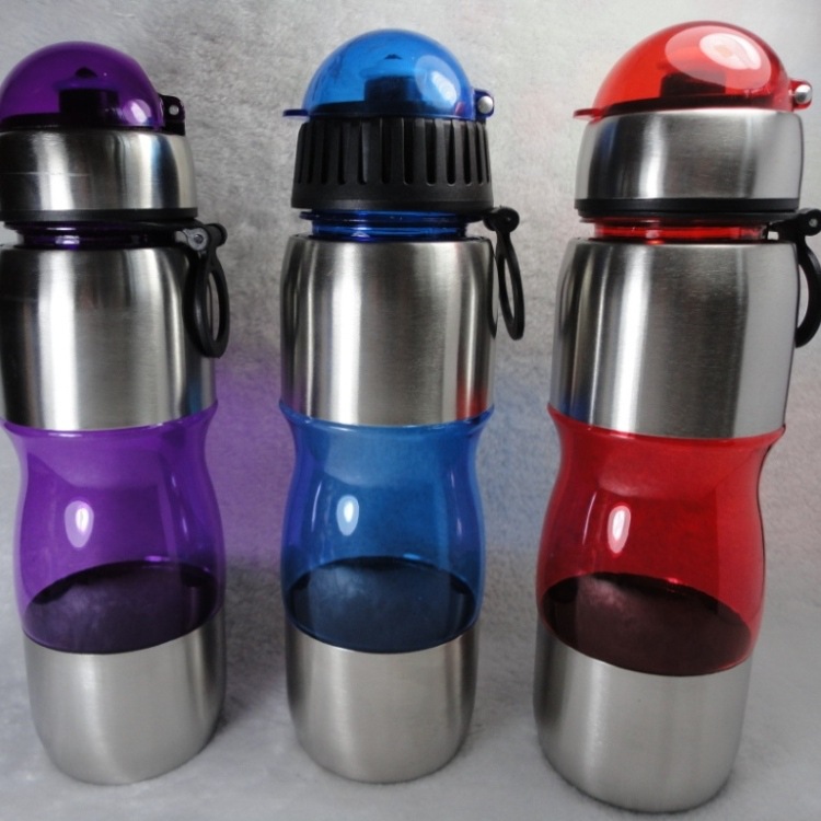 批發三鋼太空杯 外鋼內塑太空壺 單層塑料運動水壺 出口品質工廠,批發,進口,代購