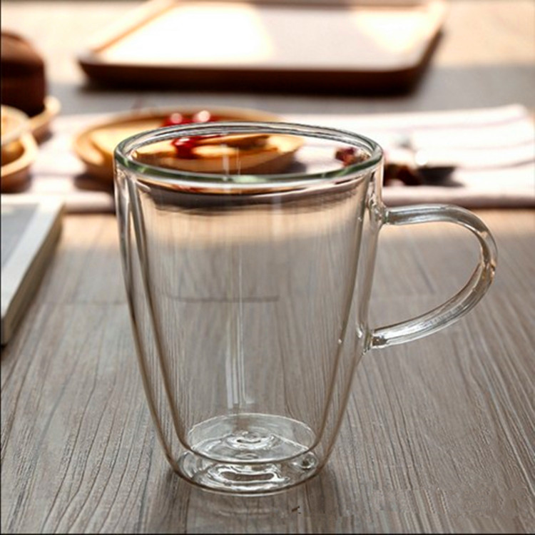 耐熱高硼矽雙層玻璃茶杯果汁杯帶把水杯玻璃杯隔熱杯馬克杯批發・進口・工廠・代買・代購