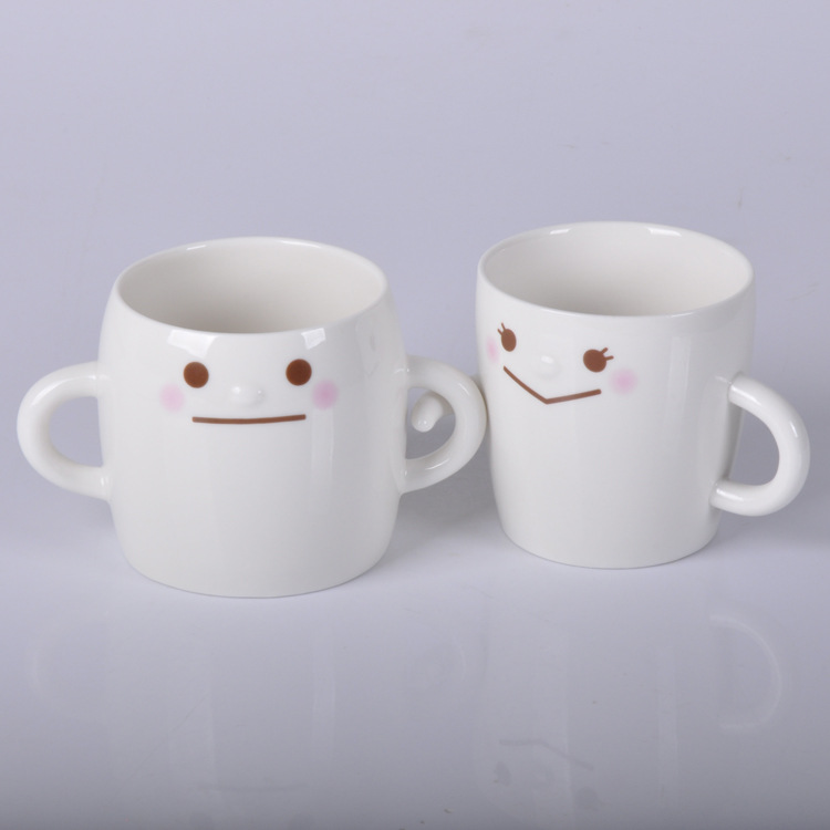 韓式夫妻情侶對杯 牽手情侶對杯 卡通表情情侶對杯 廠傢情侶對杯工廠,批發,進口,代購