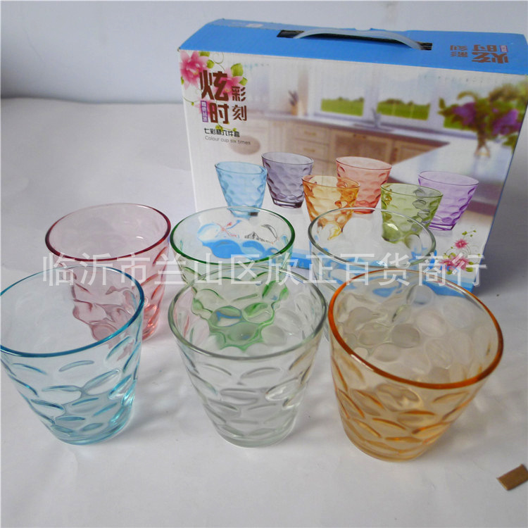 批發創意雨點杯 玻璃杯炫彩雨點杯6件套水杯促銷禮品杯定製LOGO批發・進口・工廠・代買・代購
