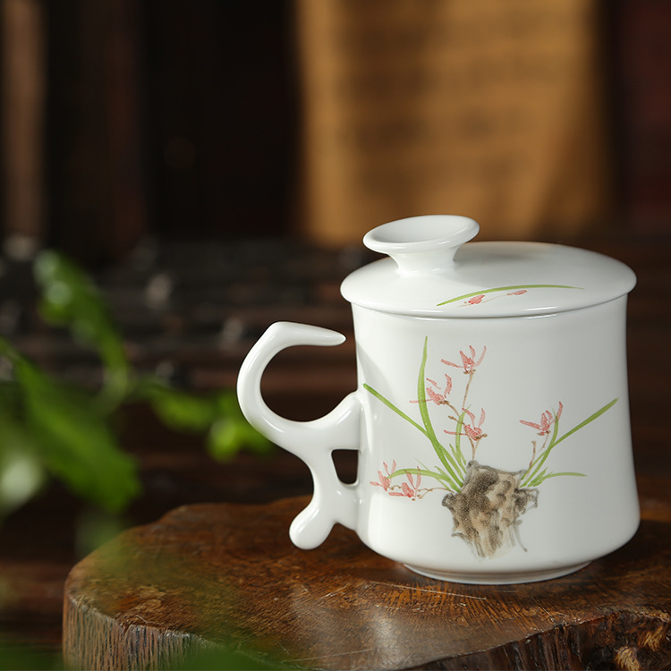 廠傢直銷 供應精品陶瓷手繪茶杯 會議杯 過慮茶杯禮品一件代發工廠,批發,進口,代購