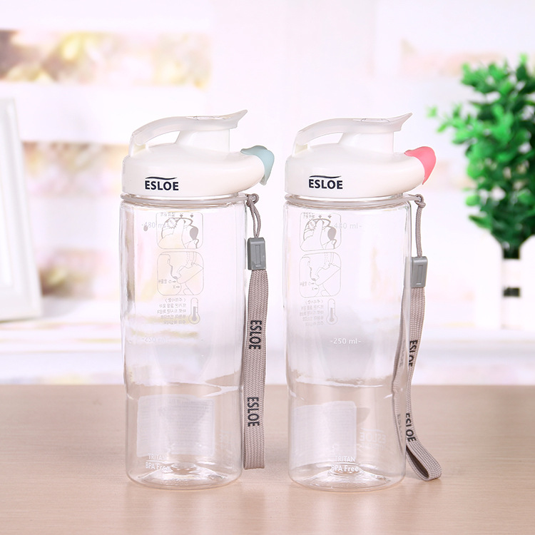 韓國ESLOE分享杯透明塑料水杯子可定做LOGO帶提手防漏隨行杯批發工廠,批發,進口,代購