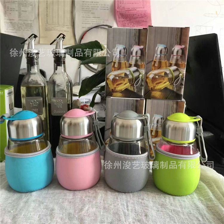 廣告定製創意企鵝玻璃水杯便攜防漏促銷禮品杯隨手花茶杯印字logo工廠,批發,進口,代購
