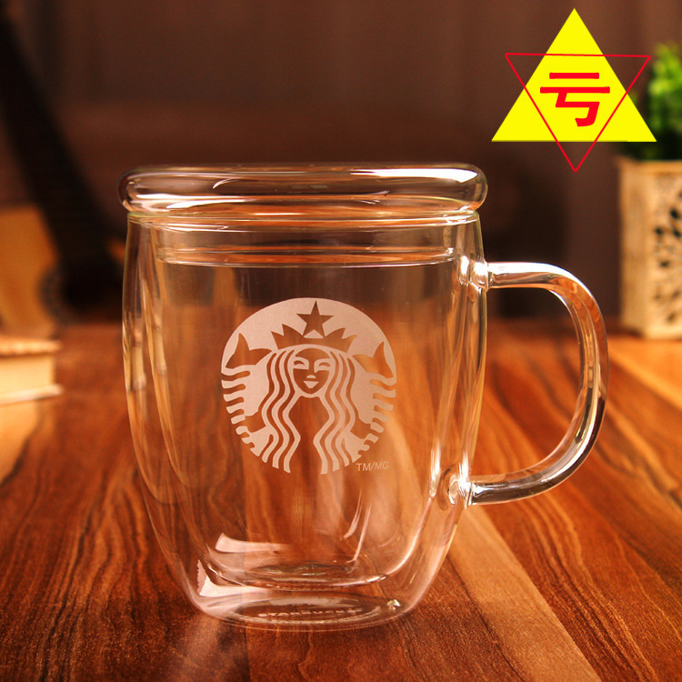 髙硼矽耐熱玻璃咖啡杯星巴克 星巴克雙層玻璃杯 多款logo圖案批發・進口・工廠・代買・代購
