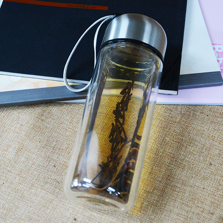 創意透明玻璃杯批發廠傢 雙層旅行戶外玻璃杯 廣告禮品玻璃水杯批發・進口・工廠・代買・代購