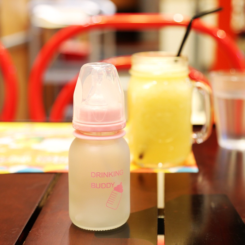 韓國可愛學生奶嘴奶瓶吸管玻璃杯創意小巧便攜成人水杯子工廠,批發,進口,代購