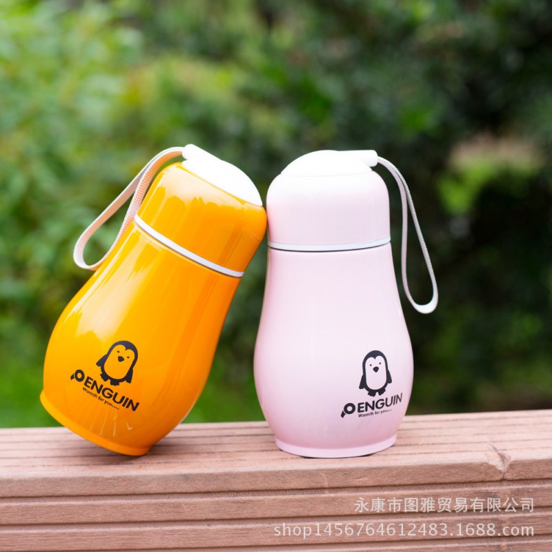 企鵝保溫杯不銹鋼卡通兒童壺水杯創意學生禮品廣告定製LOGO工廠,批發,進口,代購