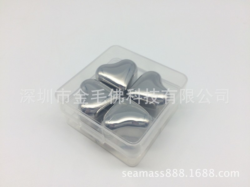 心形冰酒石，不銹鋼威士忌冰酒石 4粒裝 樣品銜接工廠,批發,進口,代購