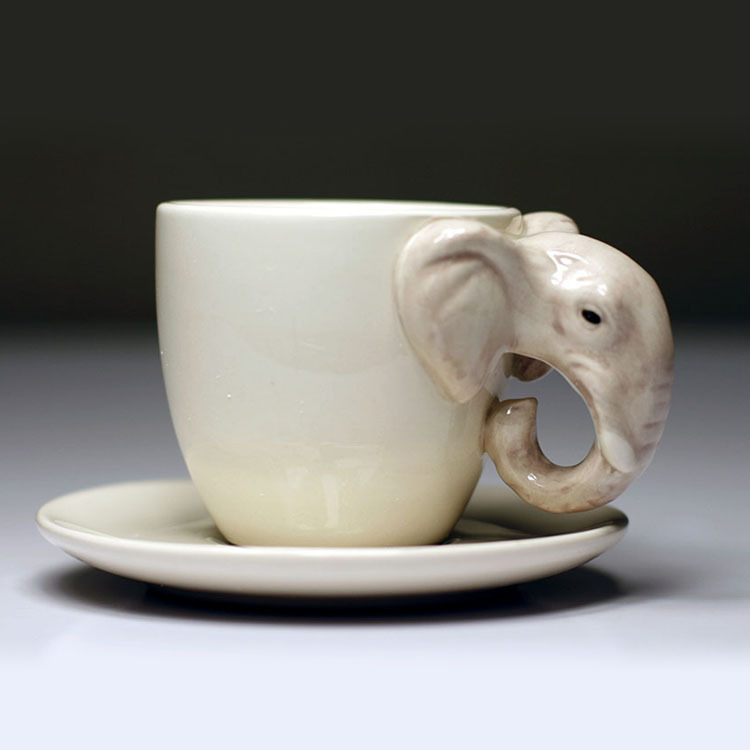 手繪3D動物馬克杯迷你大象陶瓷杯 咖啡杯 卡通杯 杯子批發工廠,批發,進口,代購