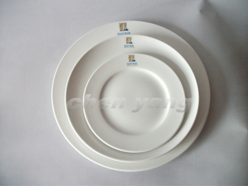 可以加印LOGO平盤可用微波爐餐具晨陽圓形陶瓷餐具酒店瓷一級品批發・進口・工廠・代買・代購