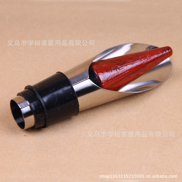 現貨 小不銹鋼紅木頭紅酒倒酒器 葡萄酒導酒器 帶花梨木酒瓶塞批發・進口・工廠・代買・代購