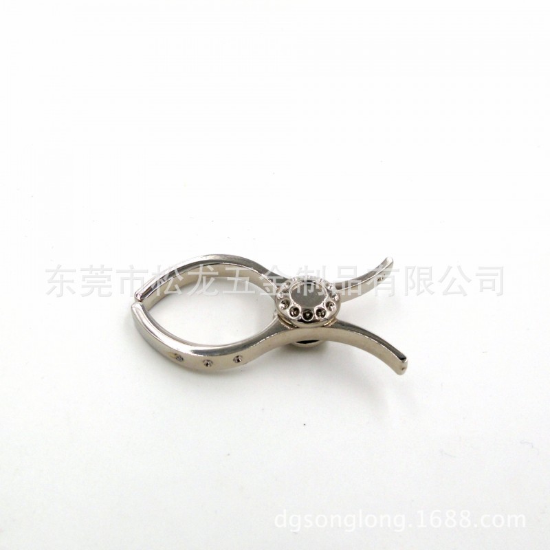 生加白叻色 鎳色光麵金屬裝飾鉆石手套夾工廠,批發,進口,代購