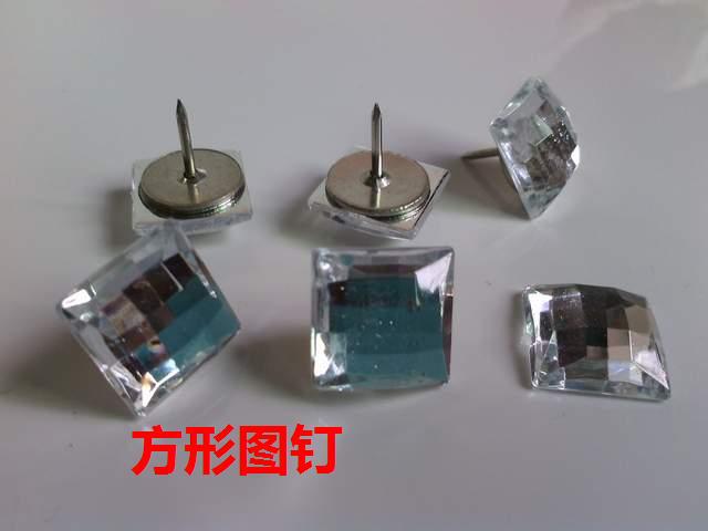 水晶圖釘 釘長1cm公分軟包水晶釘 四方水晶釘工廠,批發,進口,代購