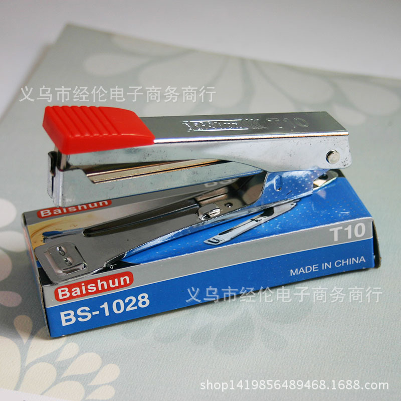 正品百順訂書機 不銹鋼訂書機 10號金屬訂書器 辦公用品工廠,批發,進口,代購