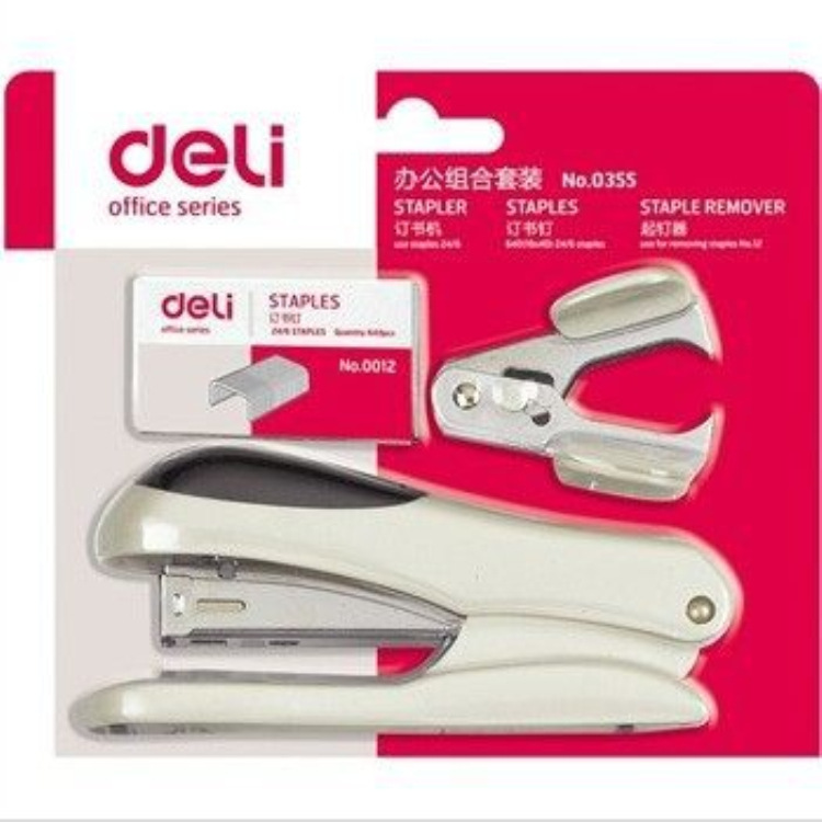 得力0355起訂器、訂書針、訂書機 套裝 辦公用品工廠,批發,進口,代購