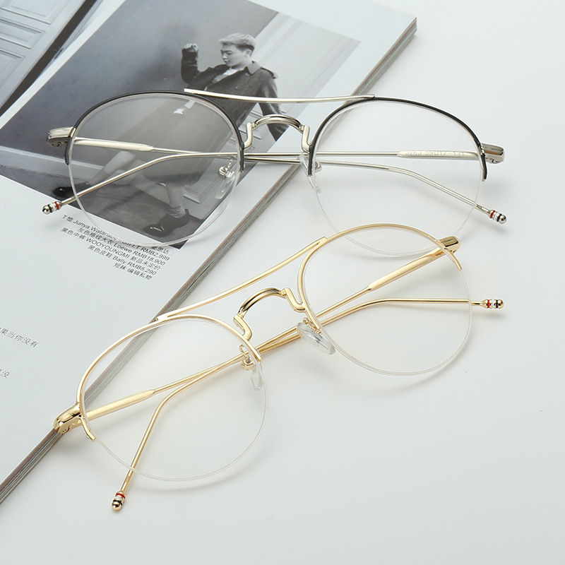 佈朗尼TB眼鏡框復古男女平光鏡超輕眼鏡架金屬半框潮配近視眼鏡工廠,批發,進口,代購