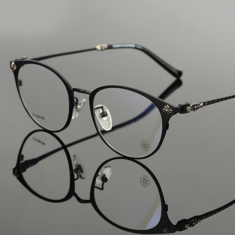 超輕復古圓形純鈦眼鏡框架圓框男女克羅芯防藍光全框配近視眼鏡架工廠,批發,進口,代購