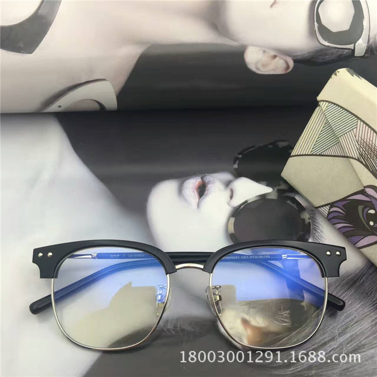 新款FM1600031成品近視眼鏡框架時尚復古超輕金屬全框板材男女款工廠,批發,進口,代購