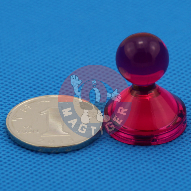 強磁釘吸鐵石 強力磁鐵辦公教學用品 圓形超強磁鐵 透明紅色大號工廠,批發,進口,代購