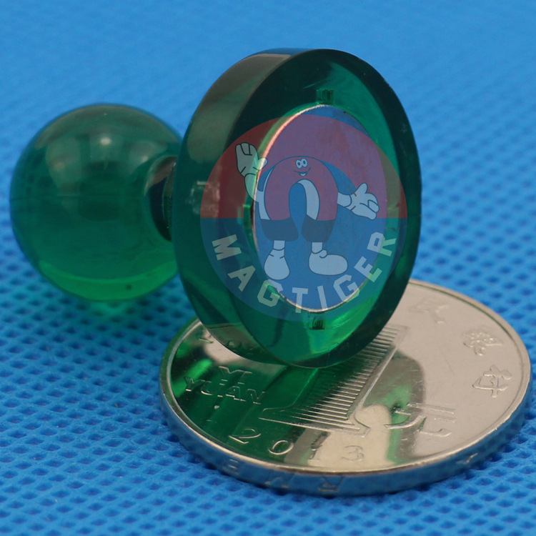 彩色磁圖釘 磁鐵強磁 白板黑板磁扣吸鐵石 圓形磁鐵 透明綠色大號工廠,批發,進口,代購