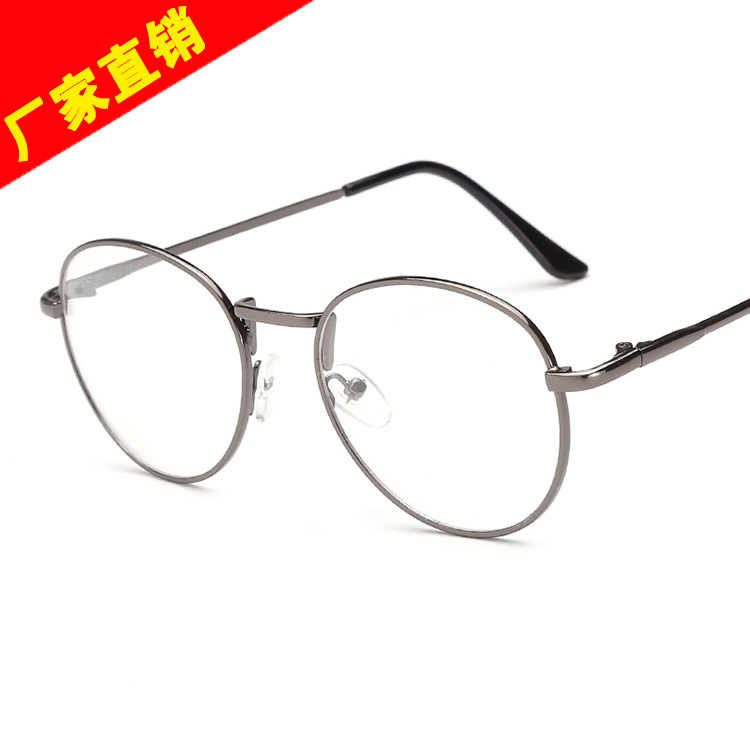 新款復古金屬圓形平光鏡眼鏡框男女通用防輻射潮流眼鏡架廠傢直銷工廠,批發,進口,代購