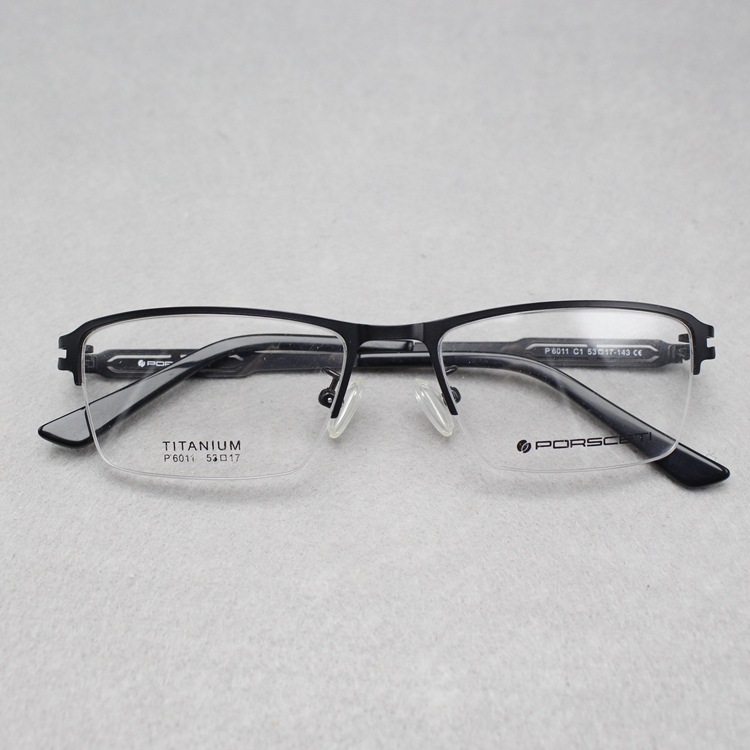 商務純鈦合金眼鏡框 近視眼鏡男 半框變色防藍光輻射眼鏡架P6011批發・進口・工廠・代買・代購