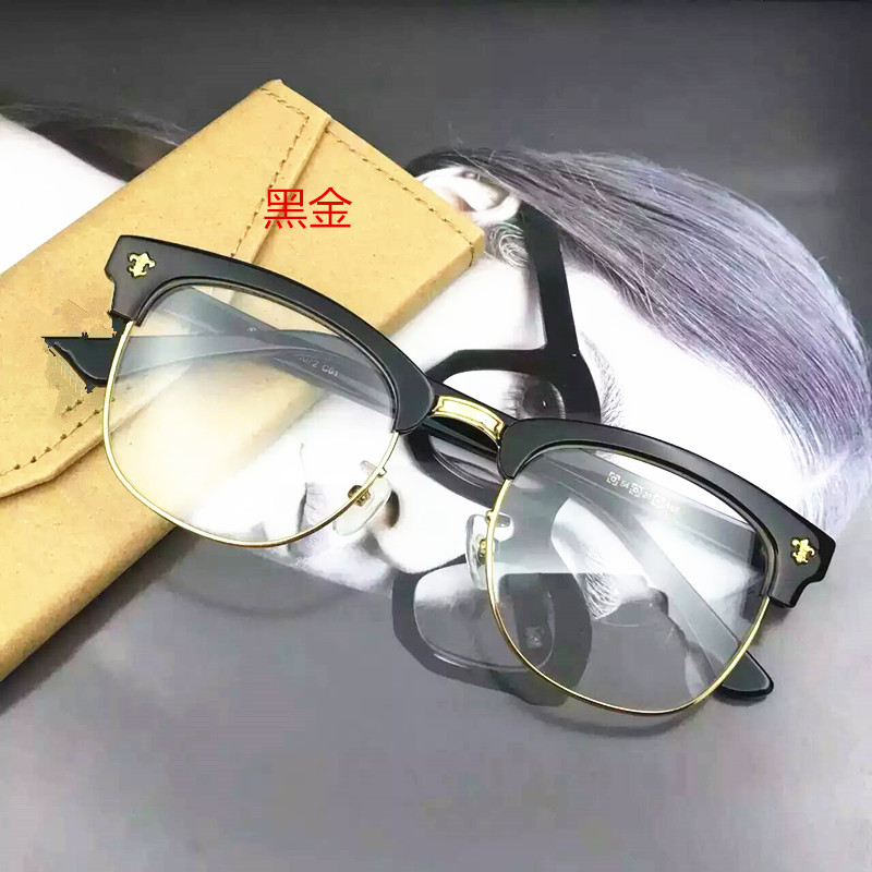 新款秋冬季節半框眼鏡架JM1000072時尚潮流款百搭男女近視眼鏡架工廠,批發,進口,代購