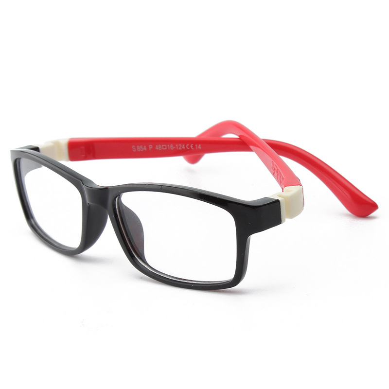 廠傢直銷新款兒童拼接眼鏡框矽膠材質眼鏡架男女童個性平光鏡S854批發・進口・工廠・代買・代購