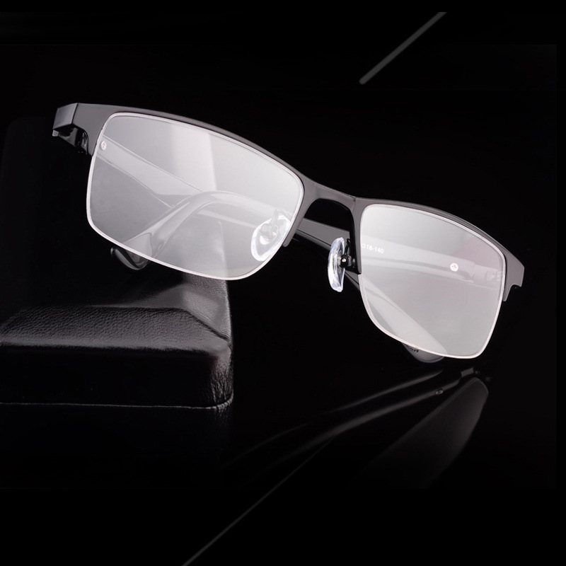 新款半框眼鏡架男純鈦眼鏡框高檔平光鏡防輻射成品近視鏡廠傢批發工廠,批發,進口,代購