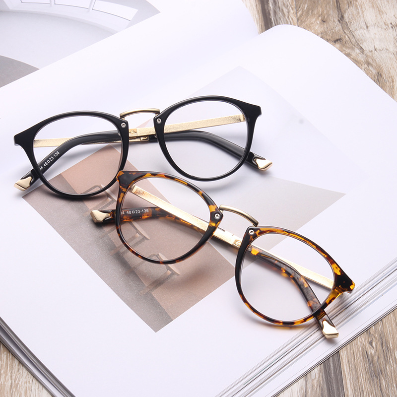 2017新款框架平光鏡復古金屬PC眼鏡架 男女可配近視鏡片一件代發工廠,批發,進口,代購