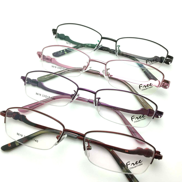 新款商務休閒女款光學眼鏡架金屬合金半框時尚女士眼鏡框廠傢直銷工廠,批發,進口,代購