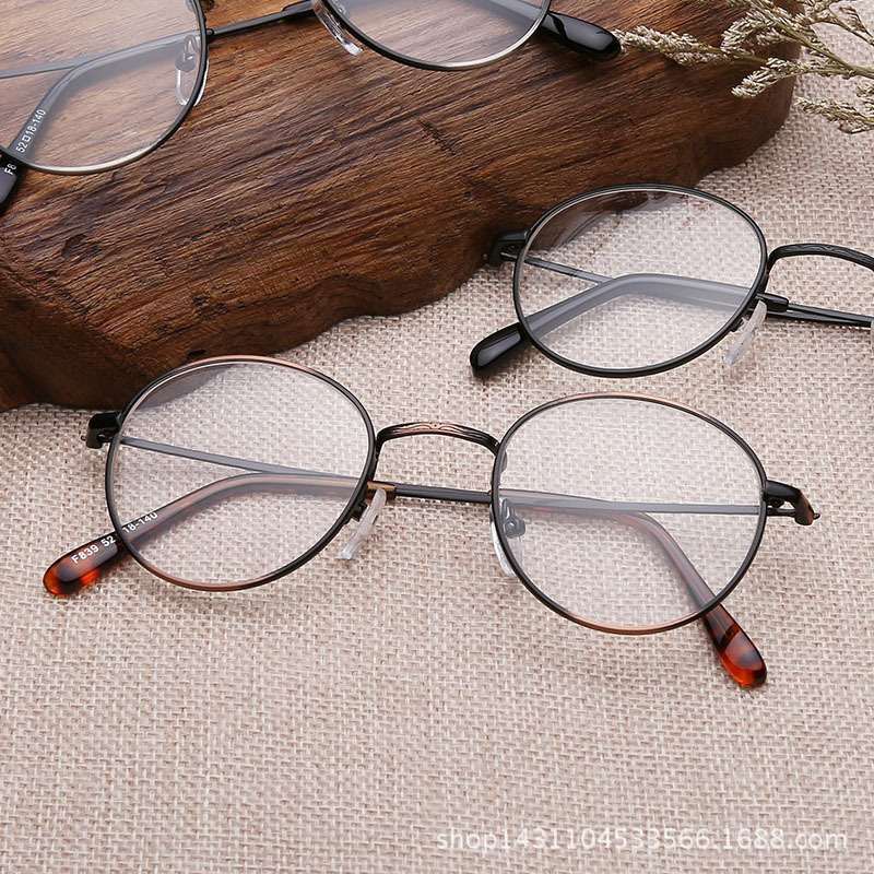 復古眼鏡框女 金屬圓形平光鏡男 韓版眼鏡框老花超輕近視眼鏡架工廠,批發,進口,代購