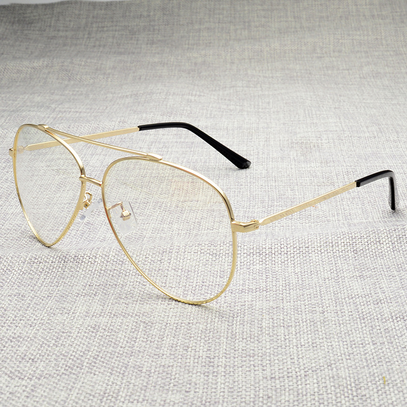 經典超輕不銹鋼金屬飛行員平光鏡架UV400眼鏡框男女同款近視眼鏡工廠,批發,進口,代購