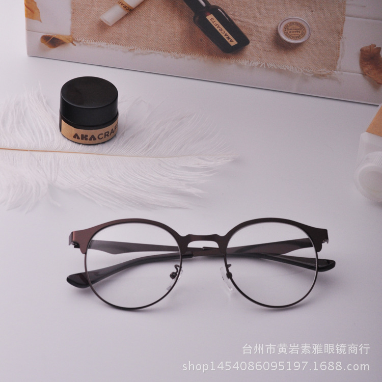 907新款韓版全金屬平光鏡男女款復古大圓臉眼鏡配近視框架眼鏡工廠,批發,進口,代購