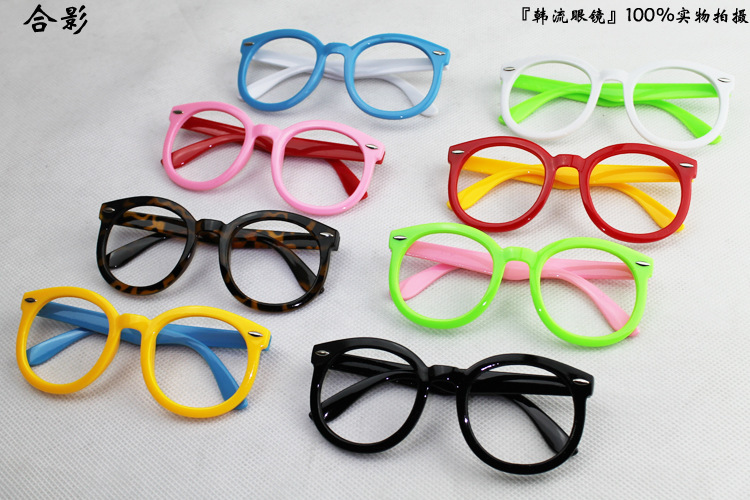 兒童眼鏡框架潮男女可愛眼鏡架寶寶裝飾彩色眼鏡圓形無鏡片批發批發・進口・工廠・代買・代購