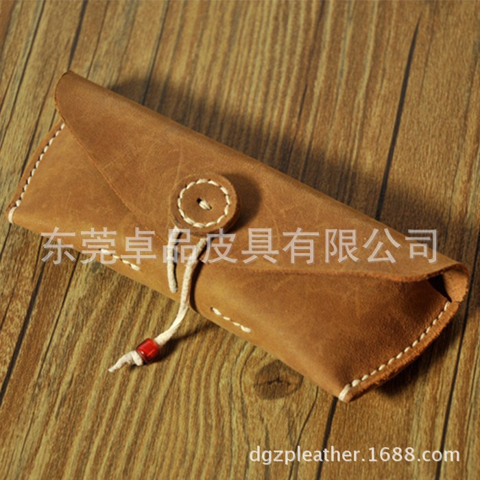 真皮手工眼鏡盒 復古真皮眼鏡盒 東莞專業廠傢訂做 品質保證工廠,批發,進口,代購