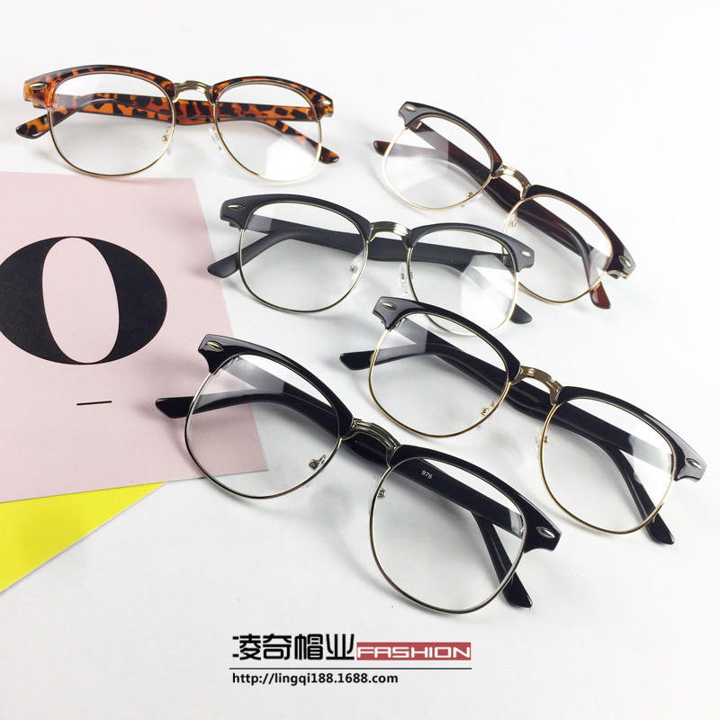 韓版復古眼鏡框女圓形平光鏡半框眼鏡架男款眼睛超輕配近視眼鏡潮批發・進口・工廠・代買・代購