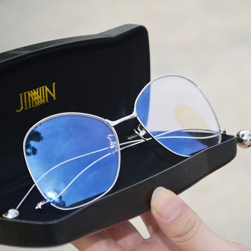 jinnnn平光眼鏡 藍光防輻射金屬鋼珠腳 復古大框男女士近視鏡框架批發・進口・工廠・代買・代購