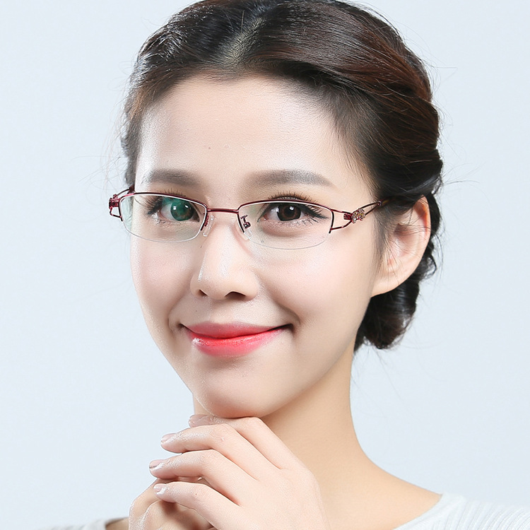 批發 新款鈦合金眼鏡框 女款優雅眼鏡架 半框近視眼鏡 框架眼鏡批發・進口・工廠・代買・代購