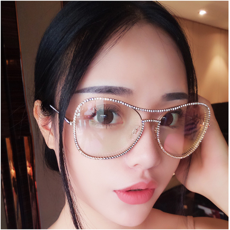 寧靜同款復古大框眼鏡框帶鉆女潮可配近視眼鏡架男平光鏡蛤蟆鏡工廠,批發,進口,代購