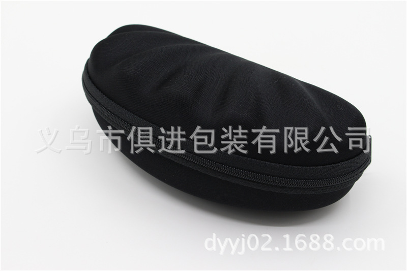 黑色貝殼形狀針織佈眼鏡盒現貨 EVA太陽鏡拉鏈盒 可混批工廠,批發,進口,代購